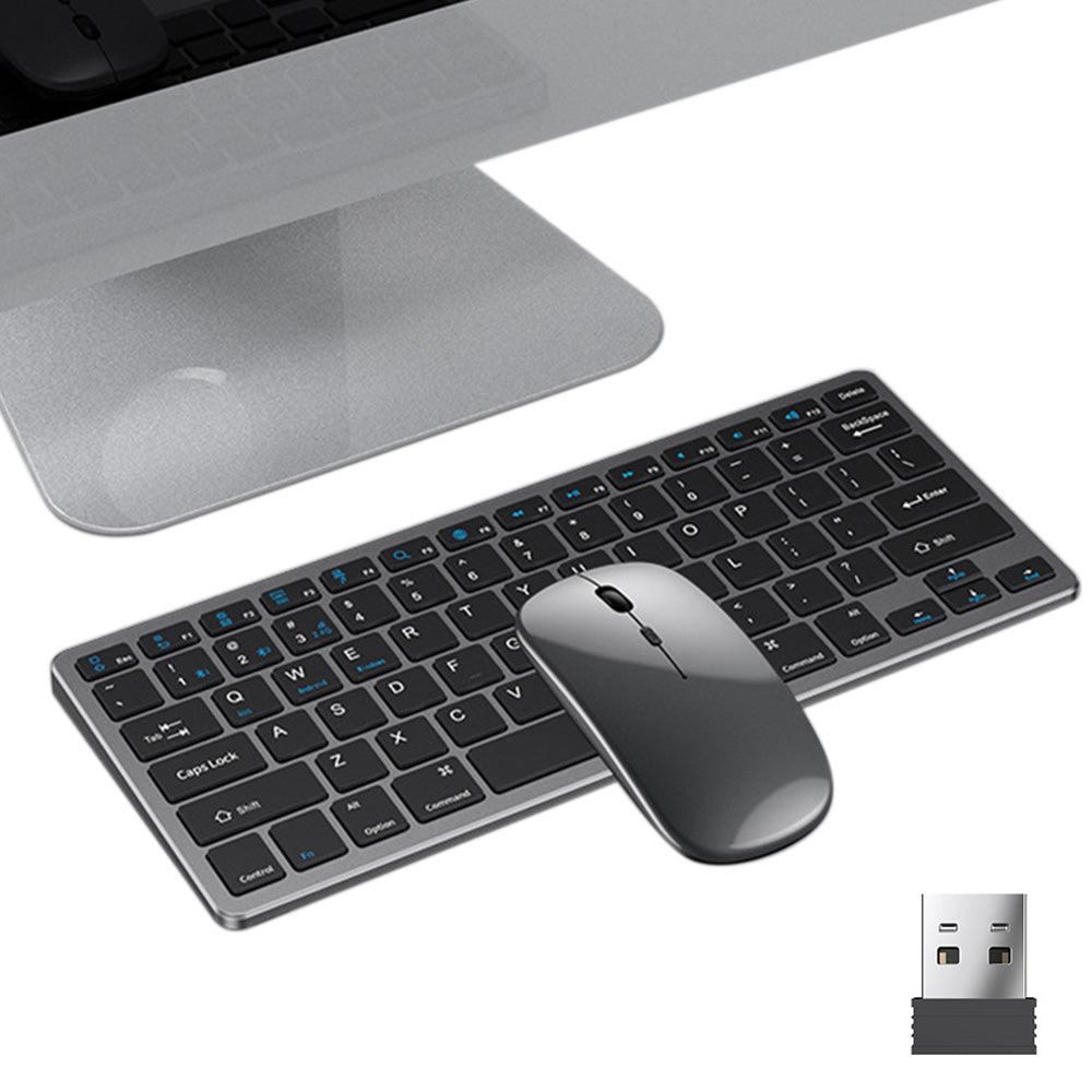 Compact Wireless Keyboard and Mouse Combo Compatible with Windows Mac
