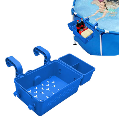 Hanging Removable Poolside Storage Basket with Cup Holders