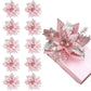 10Pcs Red Gold Poinsettia Artificial Christmas Flowers Xmas Tree Ornaments
