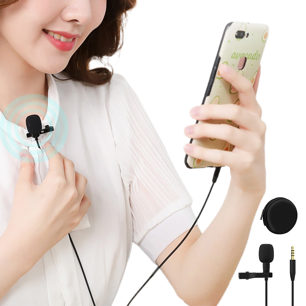 Clip-on Lapel Mini Lavalier Mic Microphone for Mobile Phone PC Recording-3.5mm Type