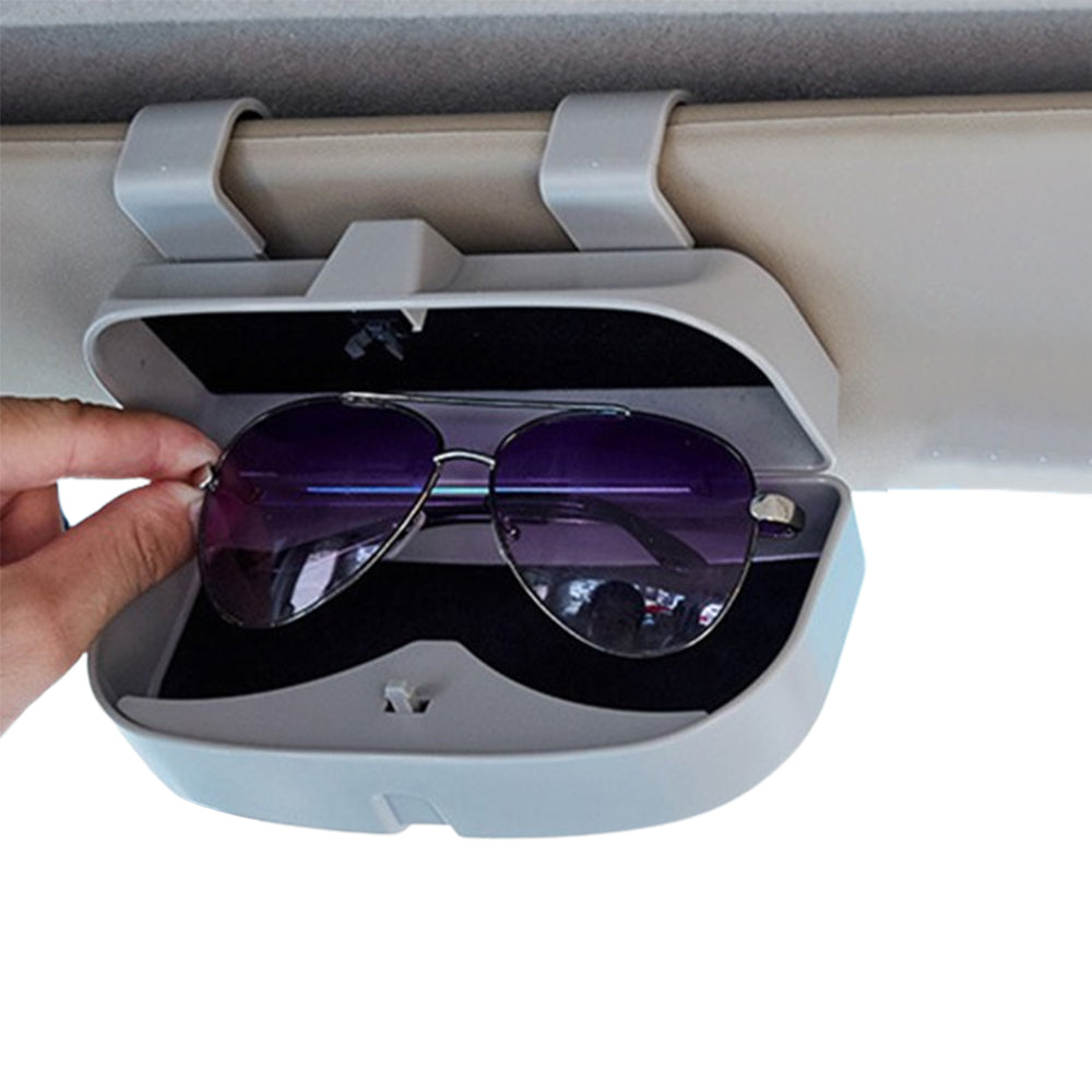 Car Sunglasses Card Storage Box with Clip for Auto Visor