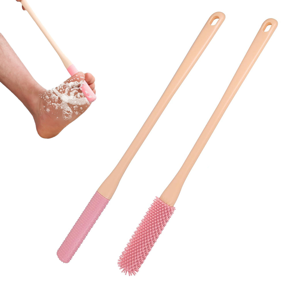 2Pcs Long Handle Toe Gap Cleaning Foot Brush