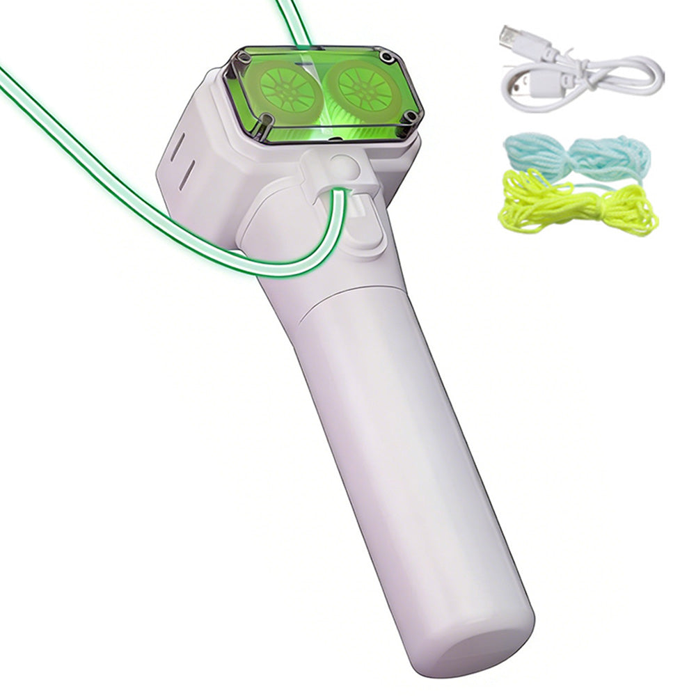 Handheld Double Wheel Rope Launcher Glow In the Dark Lasso Loop Fidget Toy