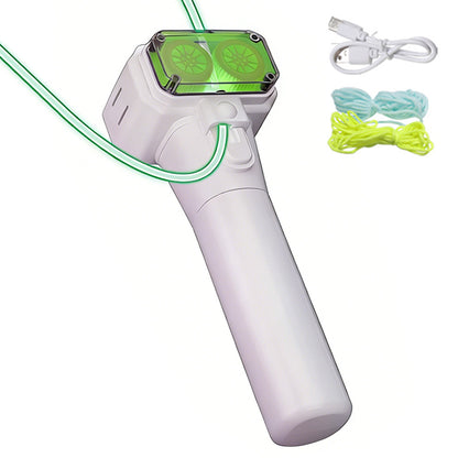 Handheld Double Wheel Rope Launcher Glow In the Dark Lasso Loop Fidget Toy