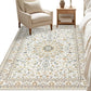 Large Floor Rug Crystal Velvet Vintage Boho Non-Slip Carpet for Bedroom Dining Room