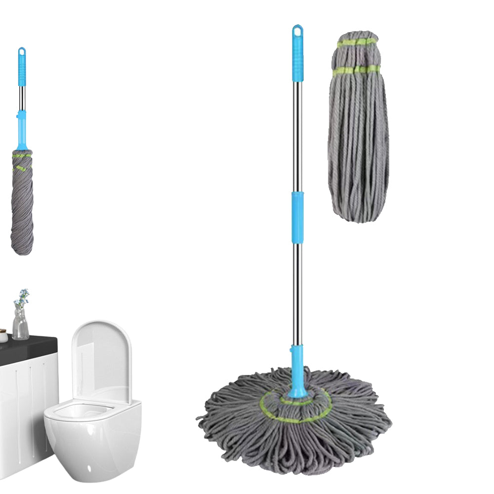 Detachable Pole Fibre Self Wringing Mop with a Replacement Head