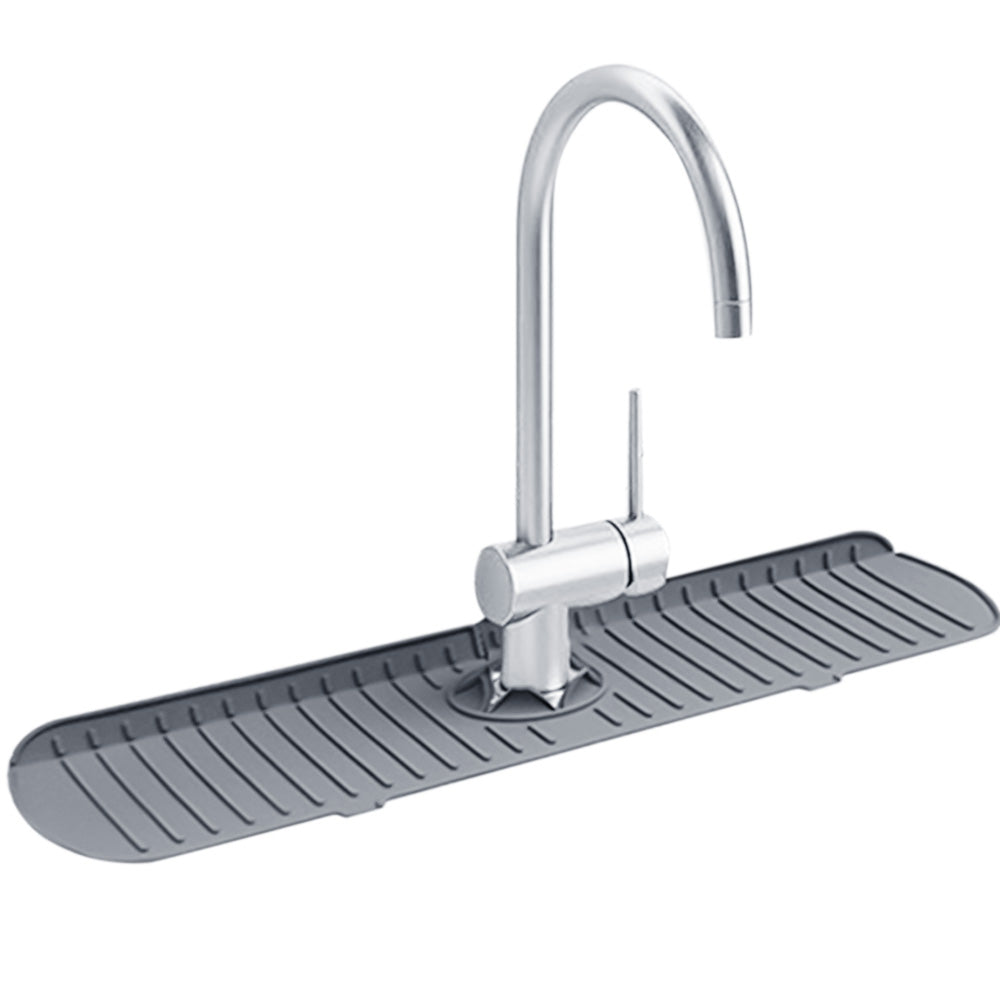 Silicone Sink Mat Quick Dry Sink Splash Guard for Kitchen and Bathroom-Grey