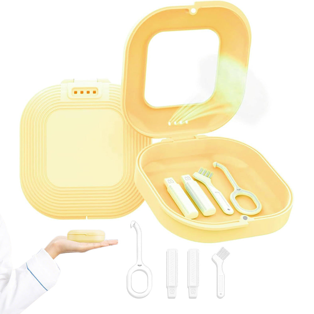 Retainer Case with Mirror and Retainer Removal Tool Mouth Guard Storage Box