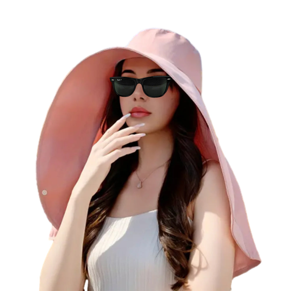 Sun Protection Wide Brim Outdoor Beach Neck Face Mask Cap