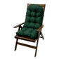 High Back Rocking Chair Cushion Water Resistant Outdoor Seat Pad with Ties-Dark Green