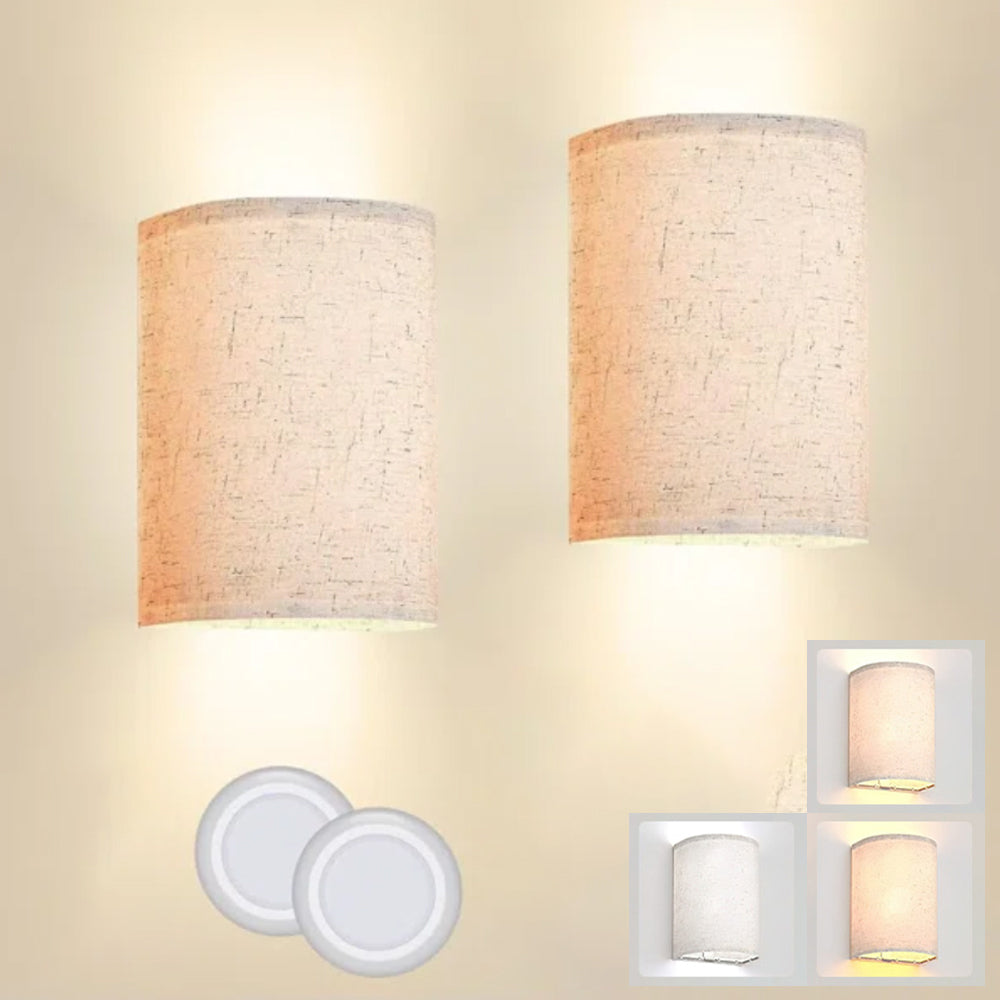 2Pcs Battery Operated 3 Colours Fixture Dimmable Wall Sconces Set