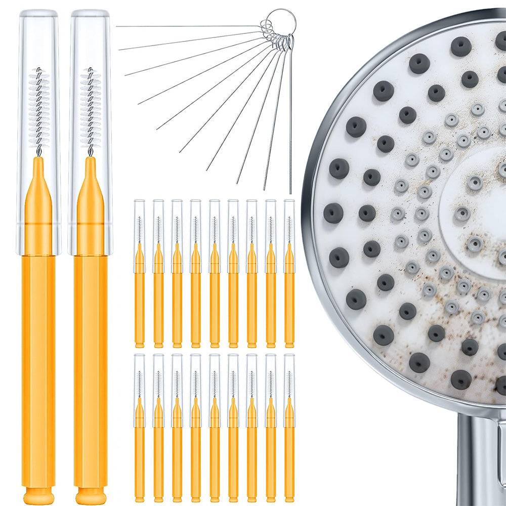 Shower Head Cleaning Brush Set Anti-Clogging with Storage Box for Bathroom