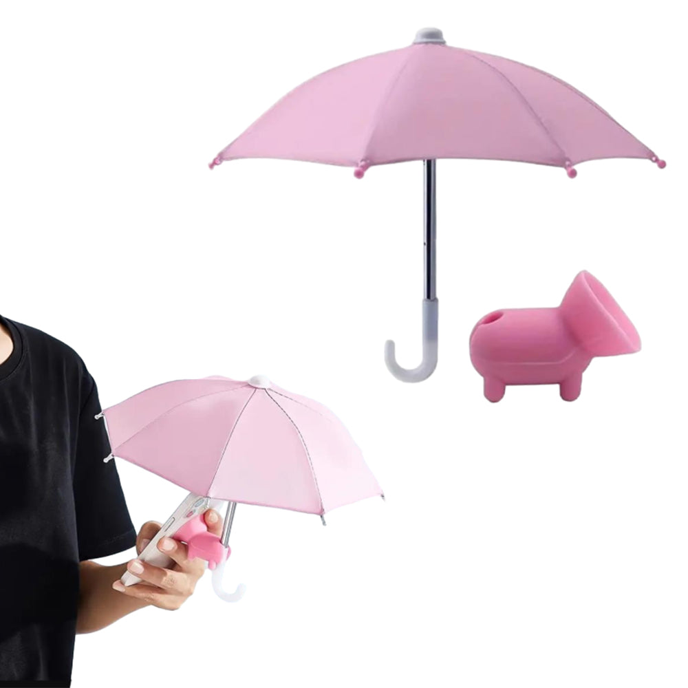 Mini Adjustable Sun Shade Phone Umbrella with Suction Cup Stand