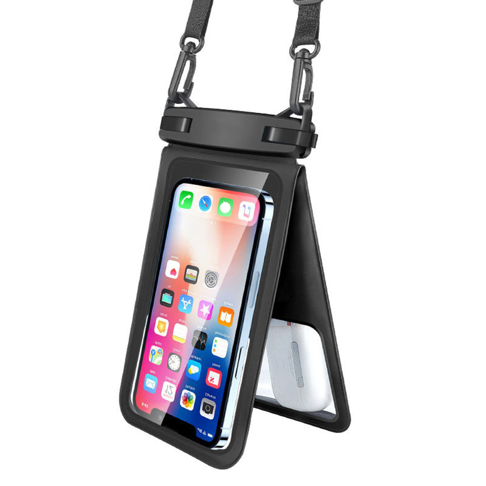 9.5 inch Double Space Water-Resistant Phone Pouch with Lanyard Underwater Seal Case Dry Bag
