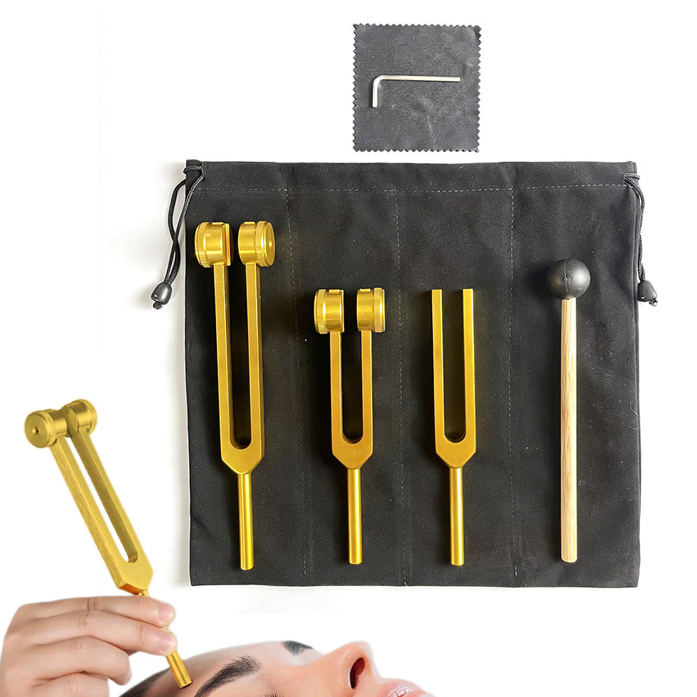 3Pcs Aluminum Tuning Forks Set 128Hz 256Hz 512Hz for Sound Healing Yoga Meditation