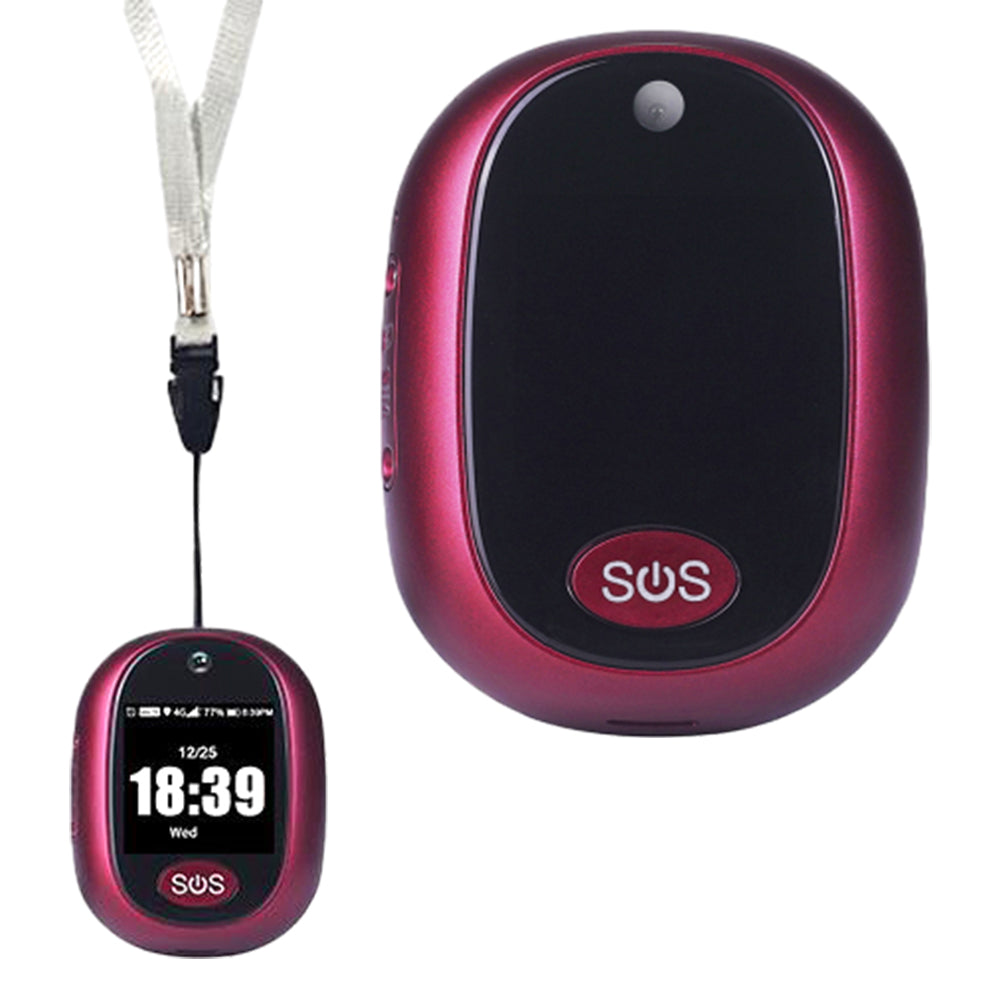 4G Personal Real-Time SOS Tracker for Kids and Elderly with Lanyard