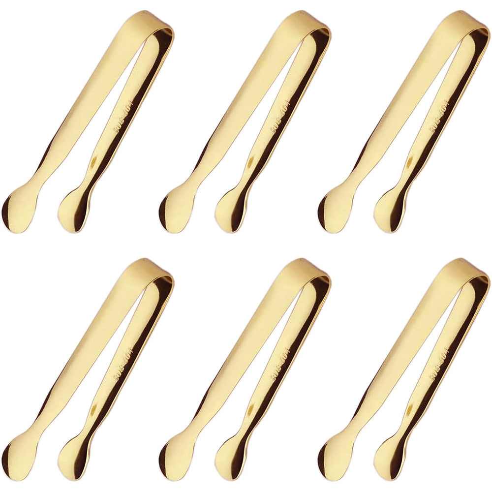 6PCS Ice Tongs Mini Sugar Tongs Stainless Steel Kitchen Utensils Set