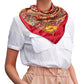 90cm Square Head Scarf Printed Satin Hair Scarf Bandanas for Women