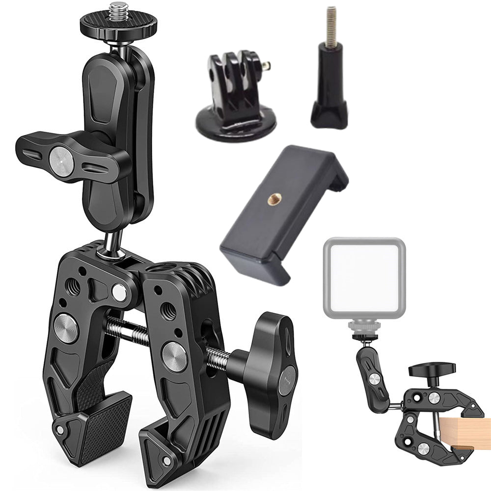 Super Clamp Camera Clamp Mount Monitor With Action Camera Adapter Phone Clamp Mount