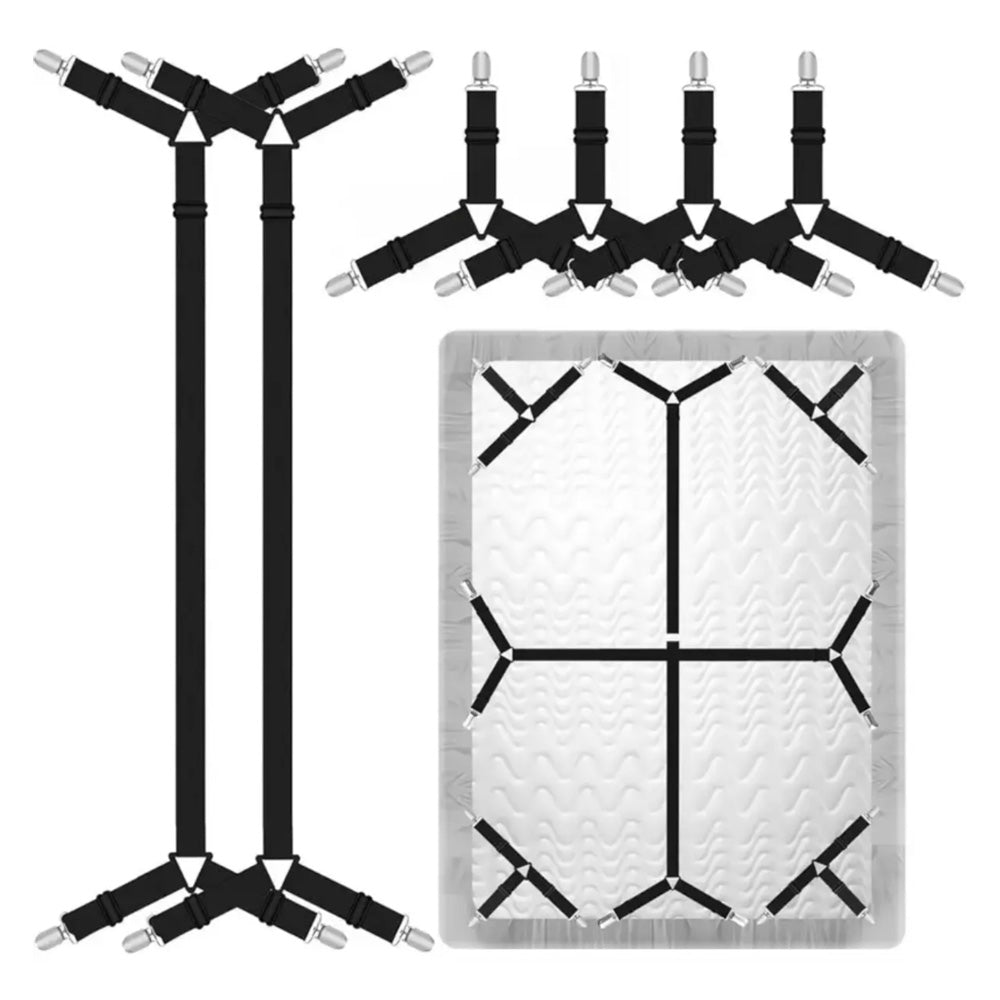 6Pcs Bed Sheet Fasteners Straps Elastic Clips Mattress Holder for Bedding