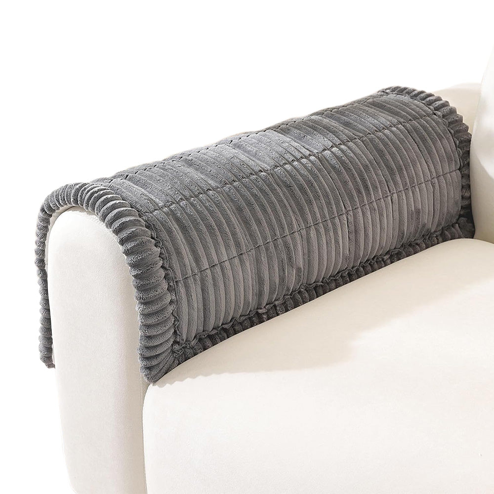 Sofa Armrest Cover Winter Thick Flannel Armchair Pad