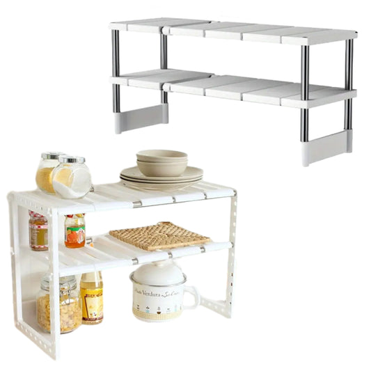 Detachable and Adjustable Under Sink Organizer-Double Tires