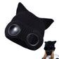 Double Layer Knit Winter Beanie with Goggles Cute Cat Ear Knit Beanie for Winter