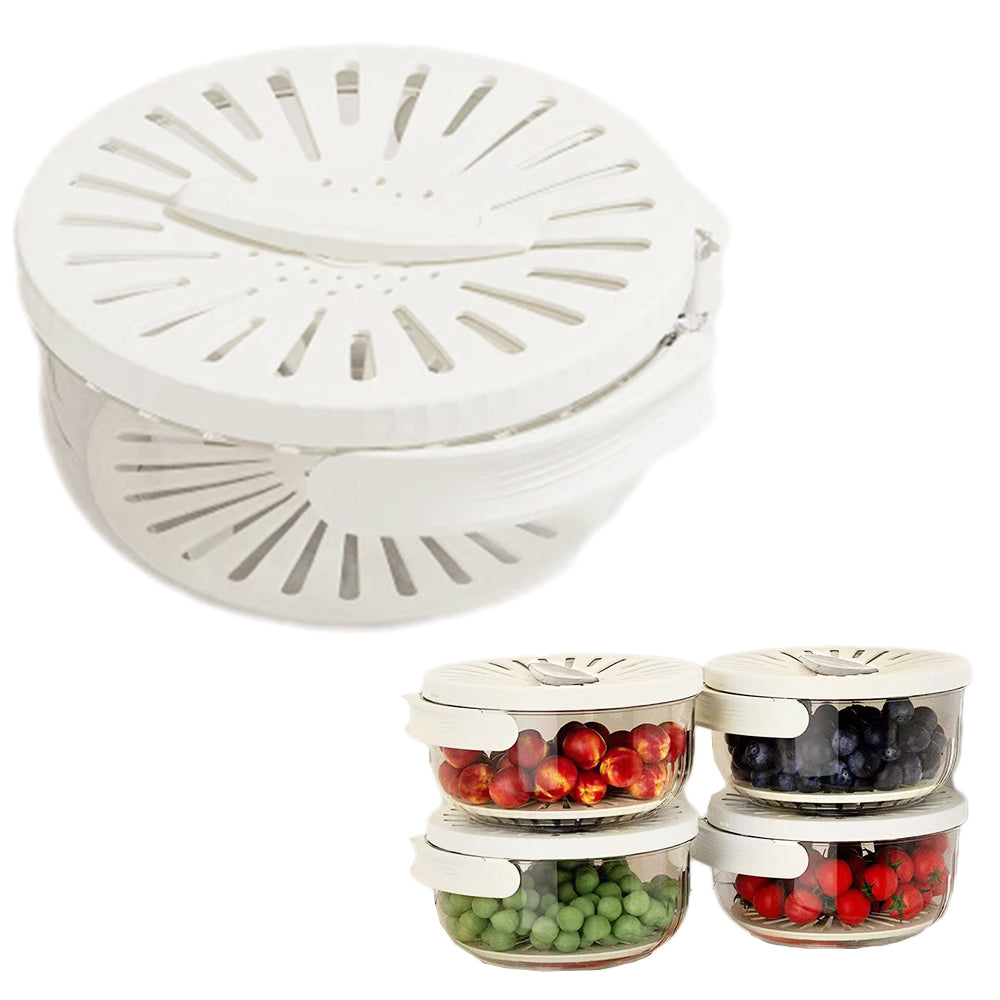 Plastic Fruit Vegetable Washing Drain Basket with Lid