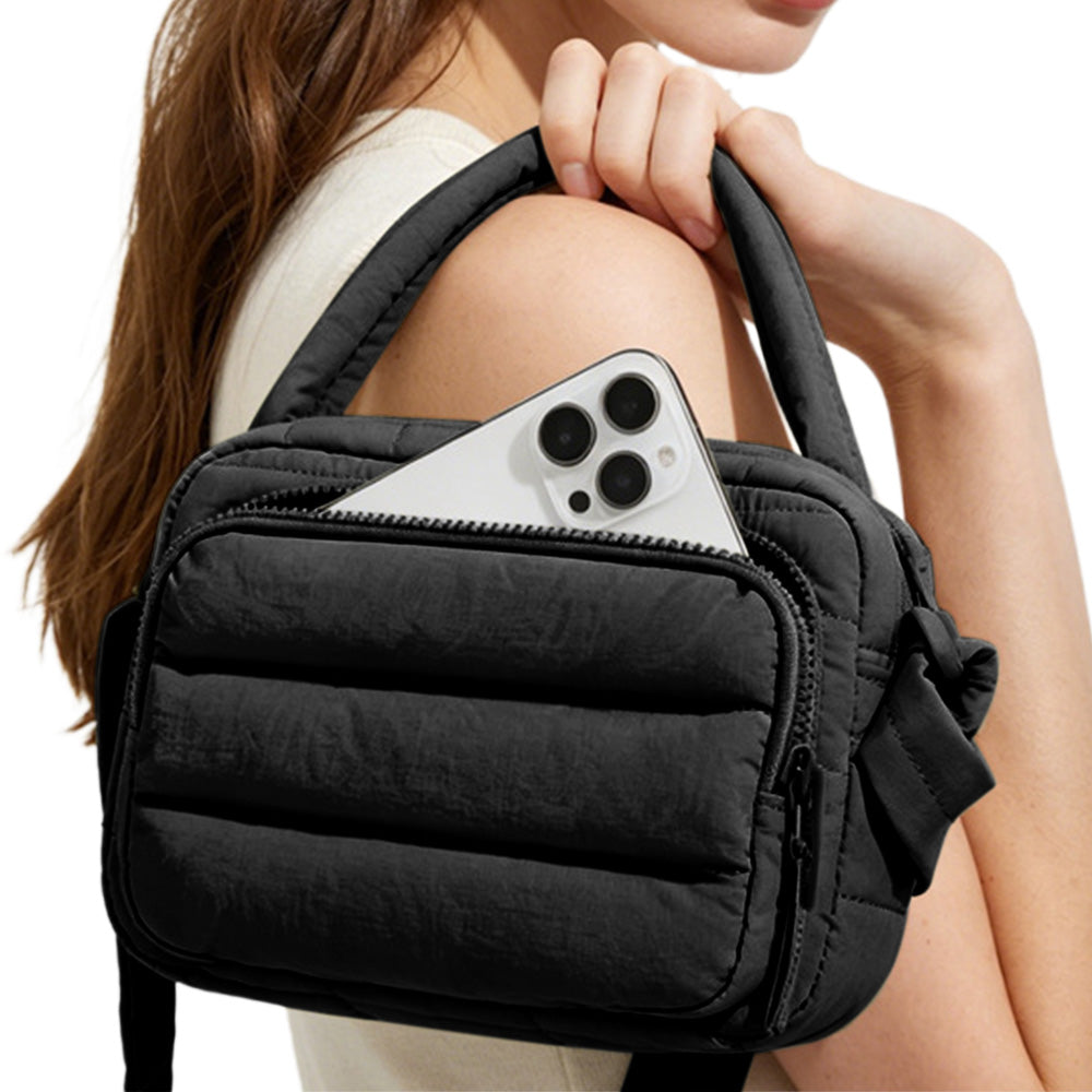 Crossbody Bag Lightweight Down-Feel Large Capacity for Commute Travel Sports