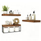 3 Tier Bathroom Shelf Wall Mounted Floating Shelf with Storage Basket