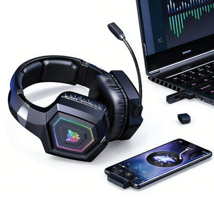 2.4GHz Wireless Gaming Headset Mic Headphone Stereo Surround Microphone for PC