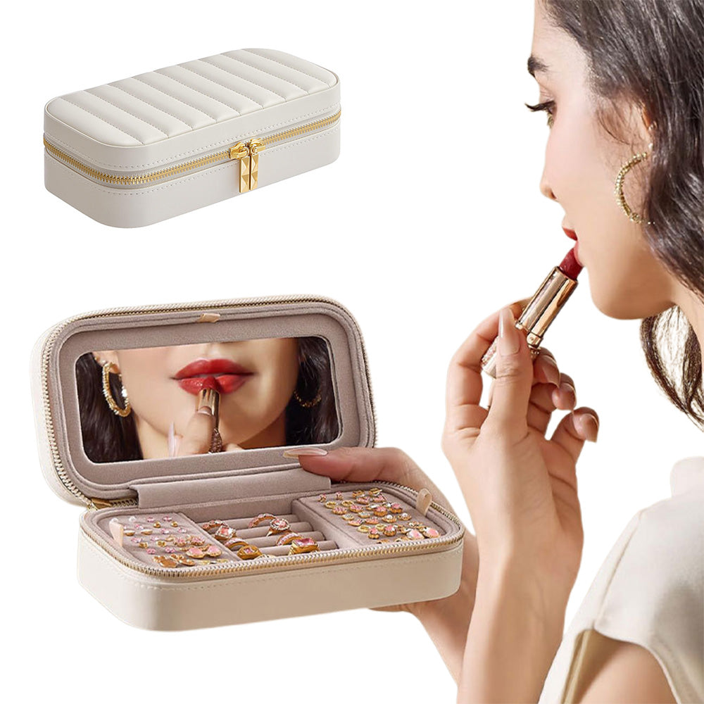 Travel Jewelry Case Jewelry Box Organizer With Mirror Display Case Storage