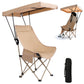 Camping Chair with Canopy Folding Outdoor Chair for Fishing Beach