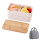 Bento Box 2 Layer Stackable Leak-Proof Japanese Lunch Box with Spoon Fork