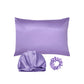 Simulated Silk Pillowcase Set With Sleeping Bonnet Hair Scrunchy