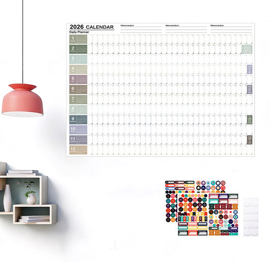 2026 Daily Wall Calendar Annual Year Hanging Wall Planner