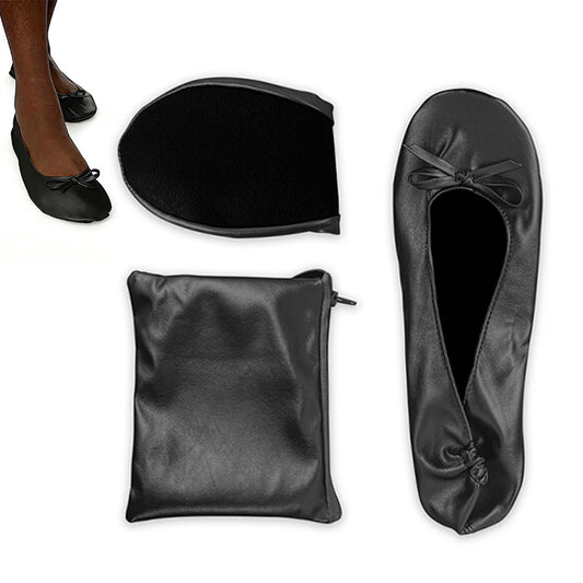 Women Foldable Indoor Ballet Flat Roll Slipper Shoes Dance Shoes Party Ball Prom