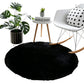 Round Plush Area Rug Soft Fluffy Non Slip Carpet for Living Room Bedroom-Black
