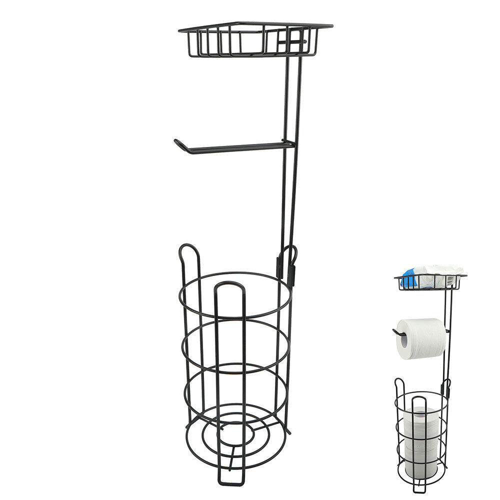 Freestanding Toilet Paper Holder with Storage Basket