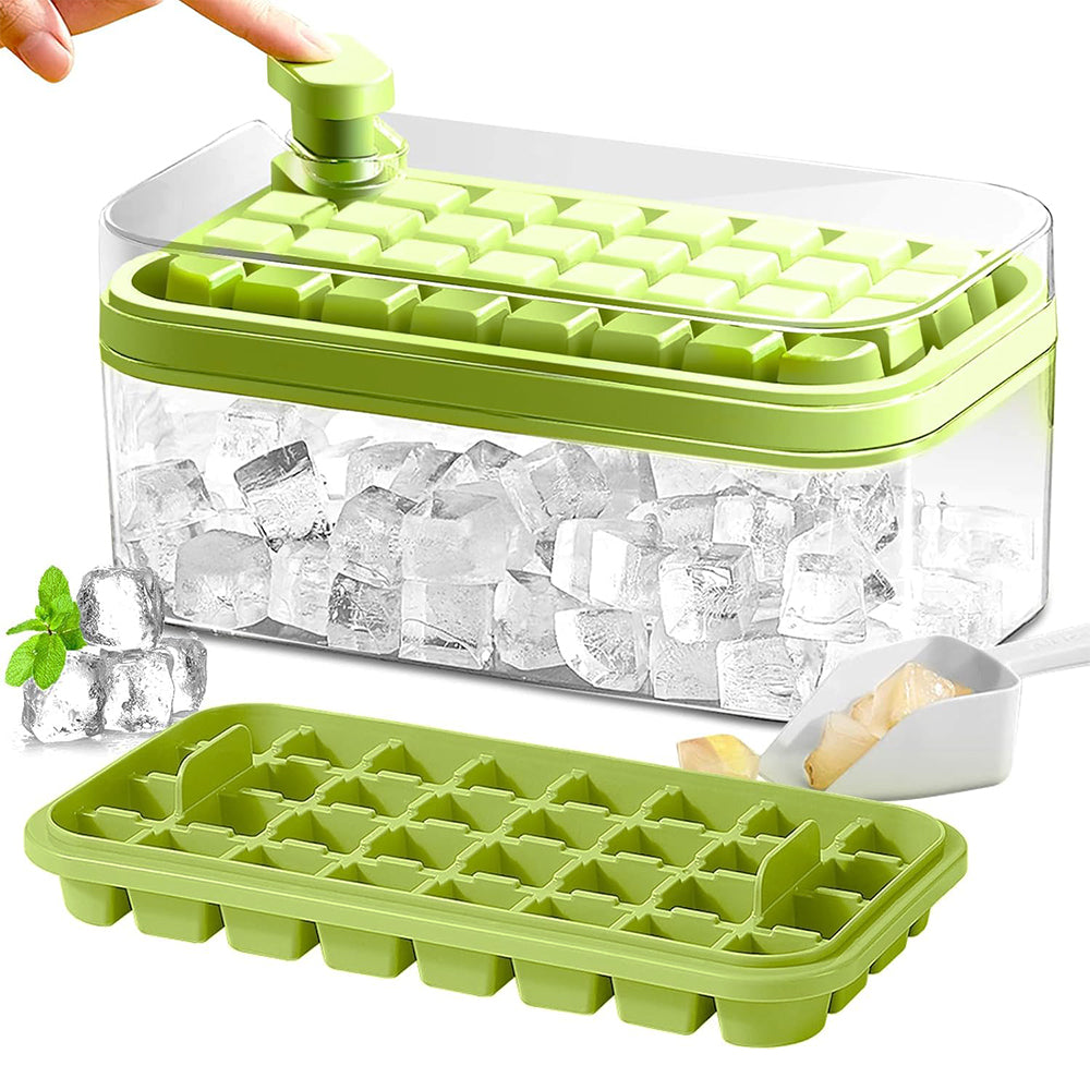 Ice Cube Tray with Lid and Bin for Freezer 64Pcs Ice Cube Mold