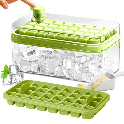 Ice Cube Tray with Lid and Bin for Freezer 64Pcs Ice Cube Mold