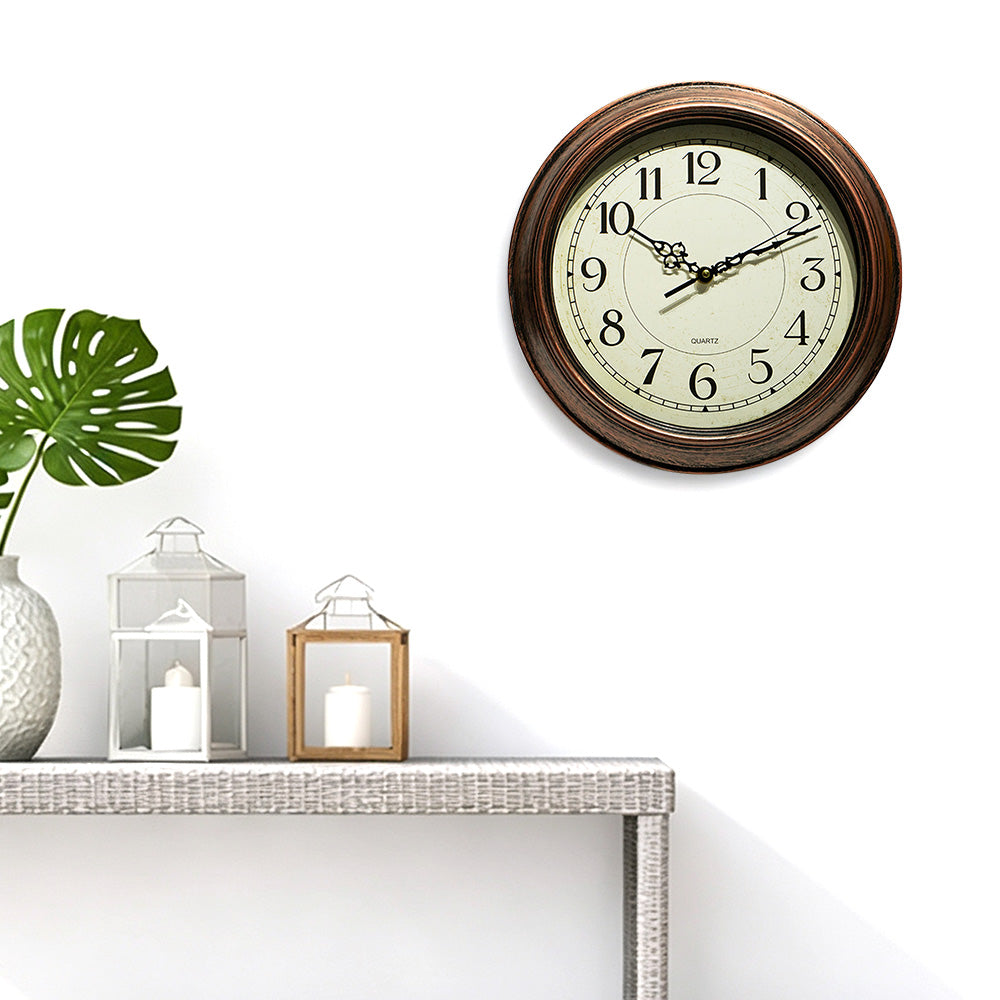Silent Battery Powered Vintage Round Wall Clock
