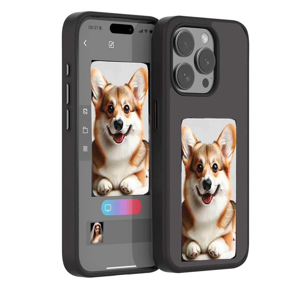 Ink Screen Display DIY Custom Picture iPhone Case-For iPhone 15 Pro