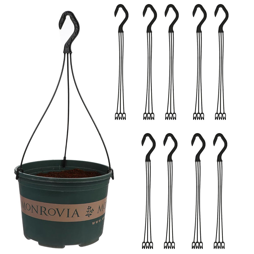 10 Pack Hanging Hooks for 18cm Pots Black