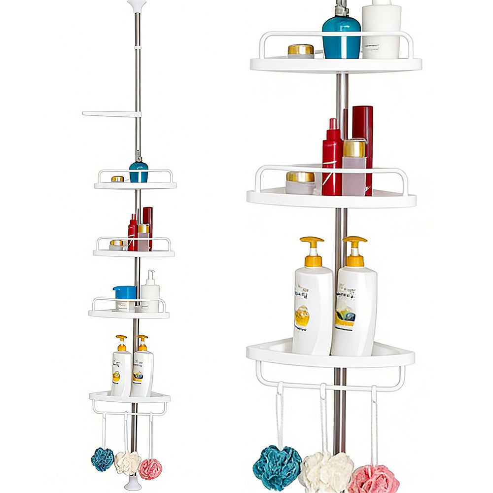 4 Tier Telescopic Bathroom Wall Corner Shelf Rack Shower Caddy Storage Organizer