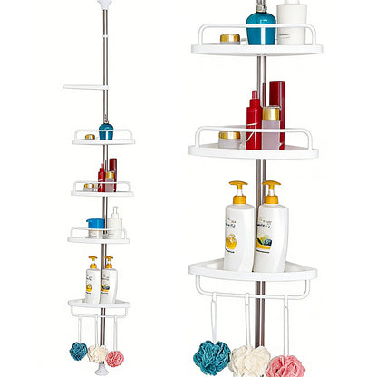 4 Tier Telescopic Bathroom Wall Corner Shelf Rack Shower Caddy Storage Organizer