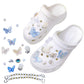 Set of Vintage Butterfly Flower Pearl Chain Decoration for Croc Shoes