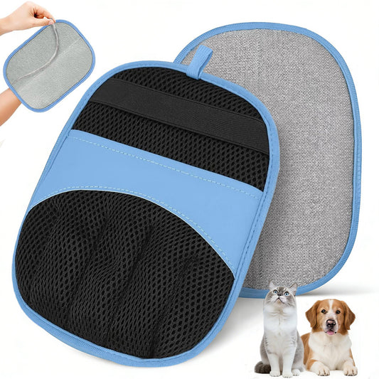 Electrostatic Pet Hair Remover Gloves Lint Brush for Furniture auto seats-Blue