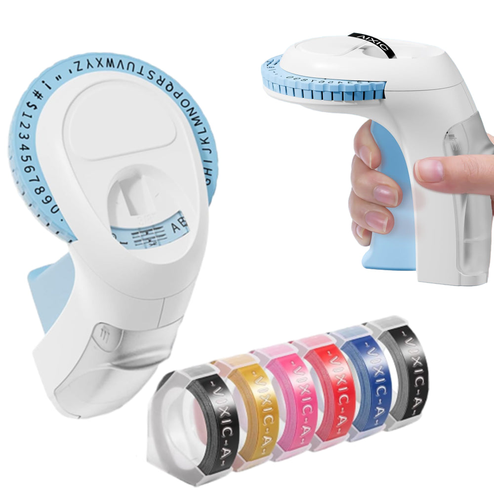Embossing Label Maker Machine with Six Multi Colour Tapes