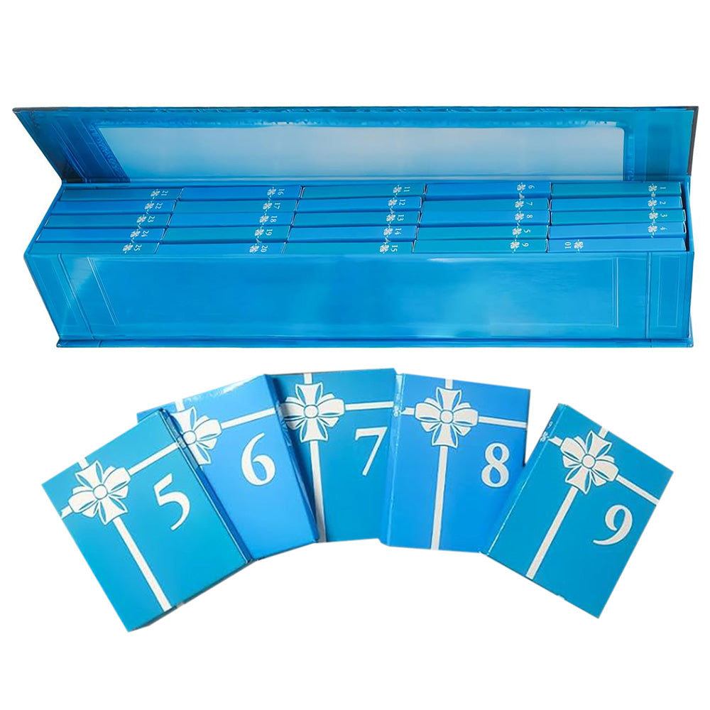 Mini Book Advent Calendar with 25 Book Ornaments for Christmas Countdown Holiday Decorations